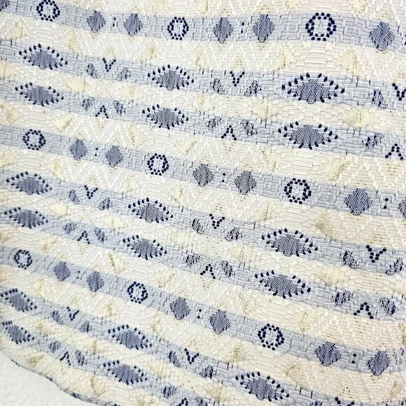 J. CREW F Women Sz 10 Gold Blue White Metallic Jacquard Brocade Skirt Lined Zip - Picture 8 of 10